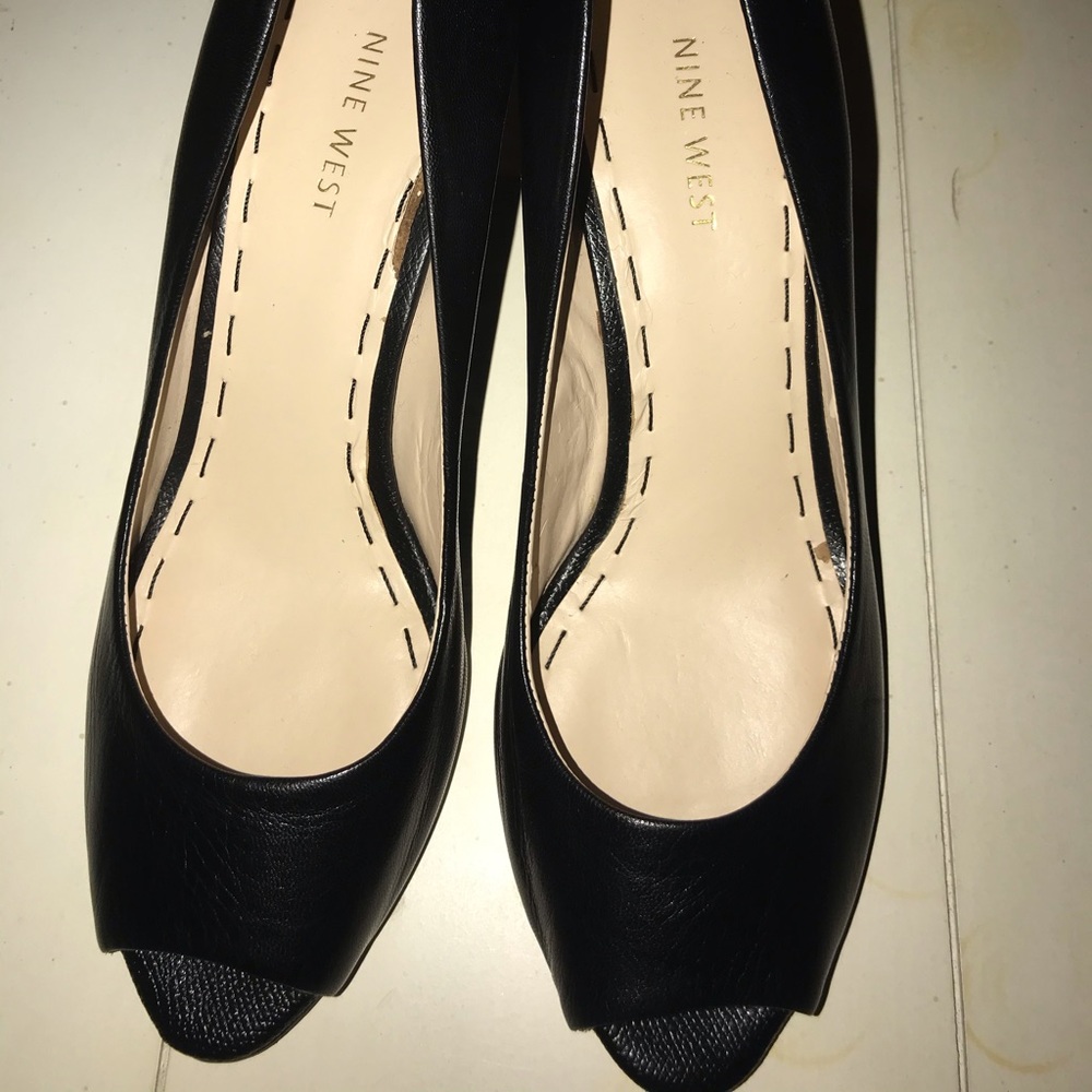 Nine West peep toe wedge.